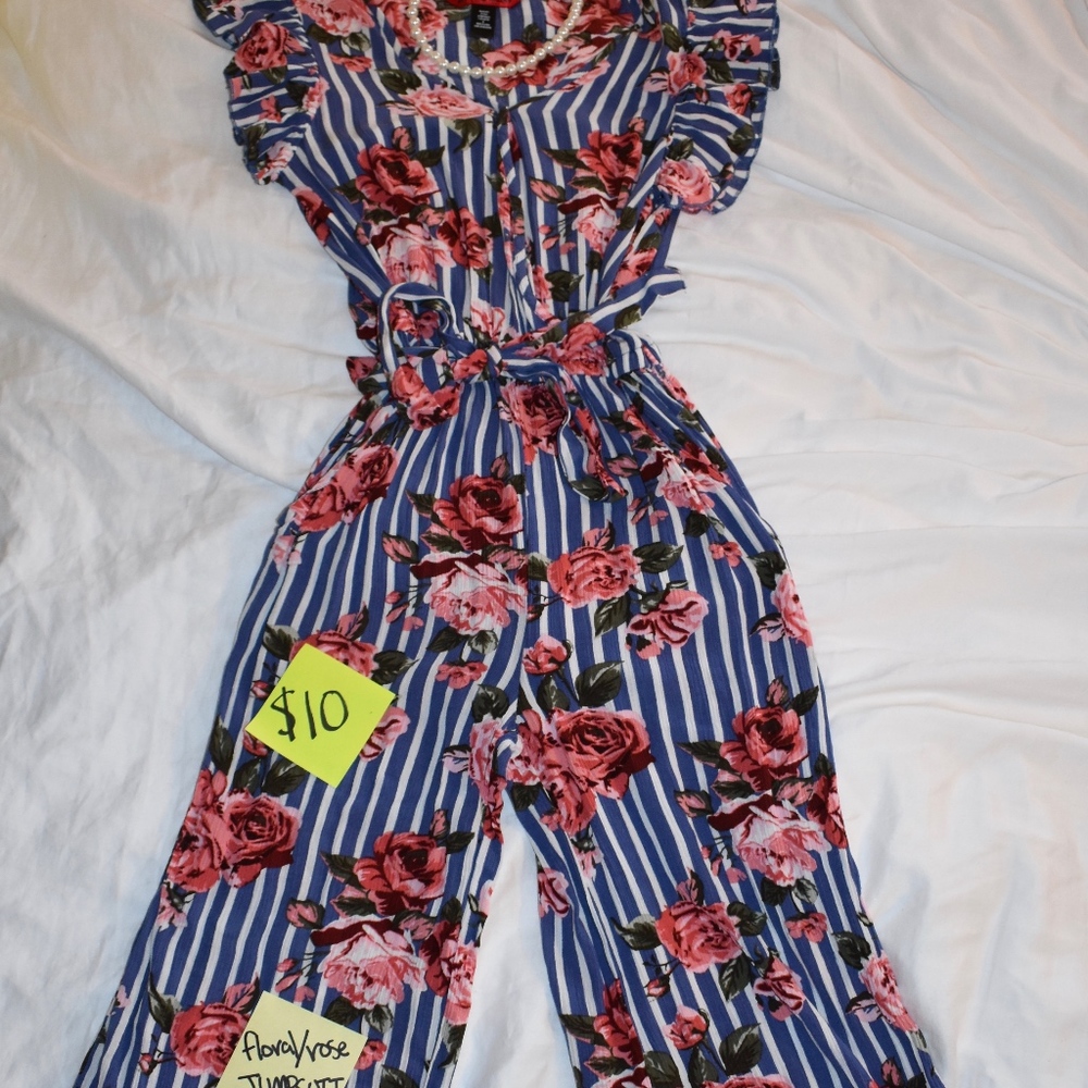Rose/Stripe Romper